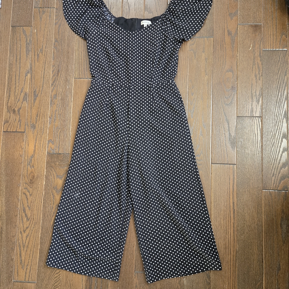 Monteau Black and White Polka Dot Jumpsuit